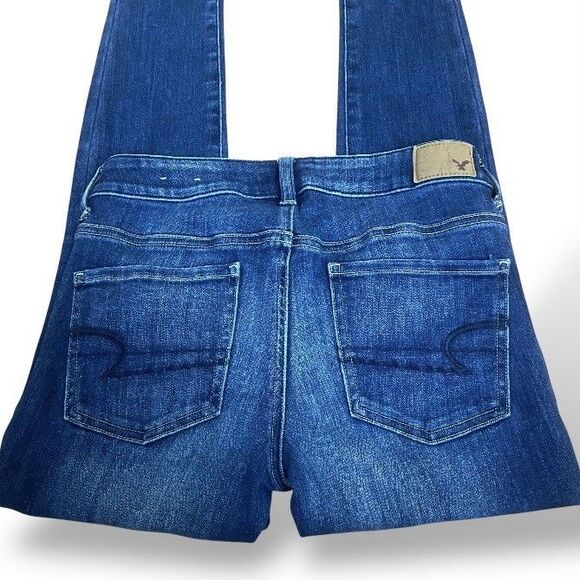 American Eagle Jegging Skinny Jeans Women Size 4 Short 26x26 in Blue Stretch - Picture 4 of 7